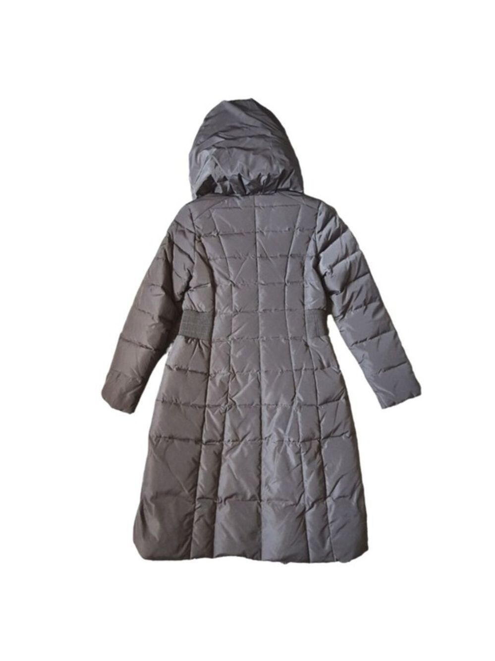 NWT Cole Haan Long Quilted Puffer Coat‎ Hooded Feather Down Womens XS - Picture 9 of 14